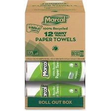 Marcal PRO Paper Towel 2-Ply 100% Premium Recycled Kitchen Roll Towels 12 Rolls