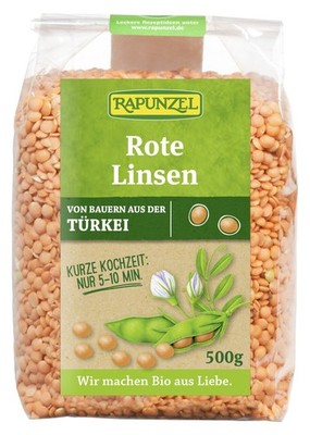 Rapunzel - Bio Linsen rot (2x500g) Eintopf Hülsenfrüchte Suppe Curry Salat