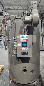 😎 FULTON 50 HP FUEL FIRED STEAM BOILER W/ RETURN TANKS TUBLESS YR 2011 FB-050-A