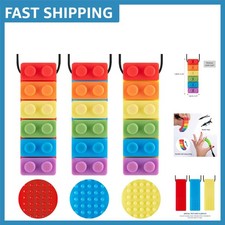Kids' Chew Necklaces for Stress Relief and Sensory Play - 3 Pack, Rainbow Design