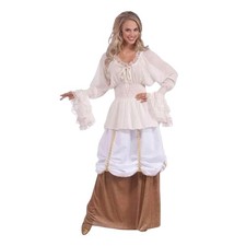 Medieval Lady White Adult Costume Blouse One Size