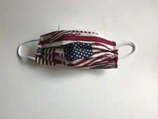 Handmade American Flag Design reusable Cloth Face Mask Ear Loops Pattern