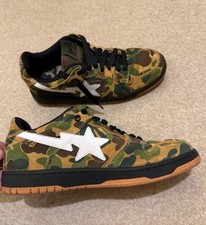 BAPE A Bathing Ape Sk8 Sta ABC Camo Green Size UK 7 (fit As UK 8)