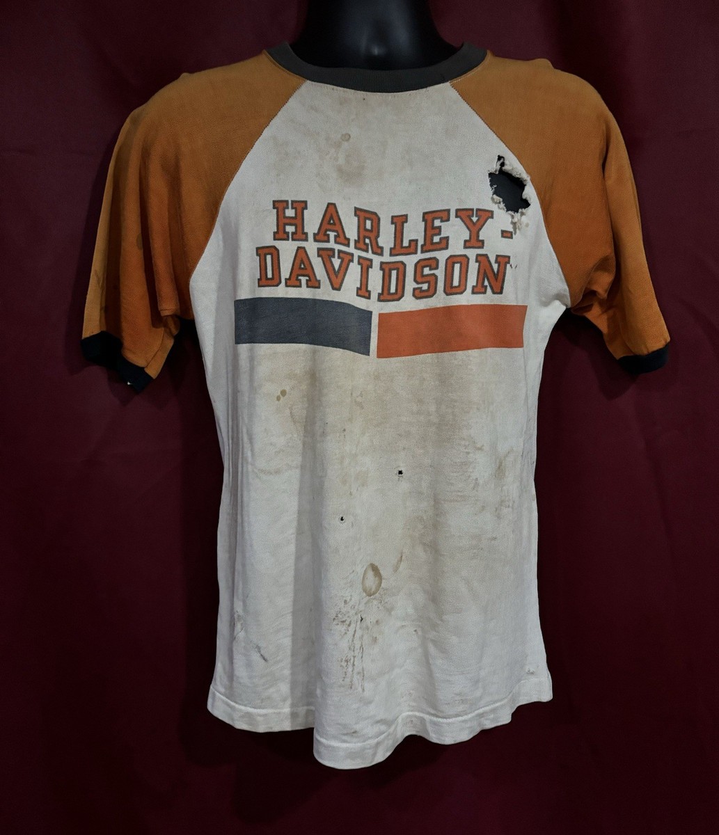 Vintage Distressed 1970's Champion Single Stitch Harley Davidson T