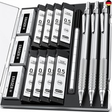 Four Candies 0,5 mm Druckbleistift-Set mit Etui, Metall-Künstlerbleistift mit 8