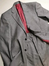 M&S ALFRED BROWN Men UK 38R W34 L29 Satorial ENG Football 100% Wool Suit VGC