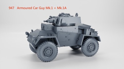 3D-Printed 1/72 Armoured Car Guy Mk.1 + Mk.1A Model Kit Unpainted