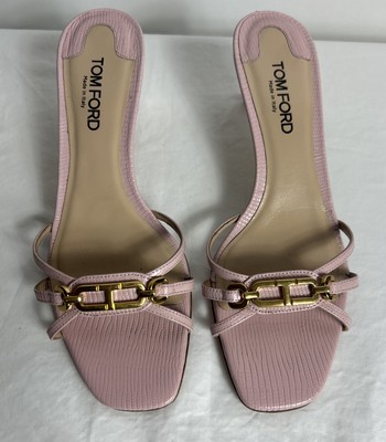 Tom Ford Whitney 55 mm Lizard Embossed Leather Sandals Sz Eu 38