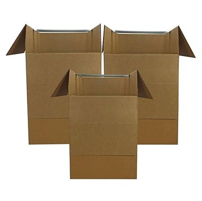 UBMOVE Large Corrugated Wardrobe Moving Boxes (Bundle of 3) 24'' x 24'' x40''
