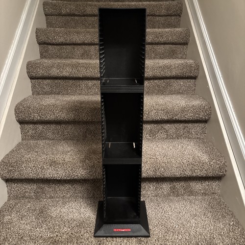 Laserline 50 CD Media Storage Tower Organizer Display Rack Holder Black 29" Tall