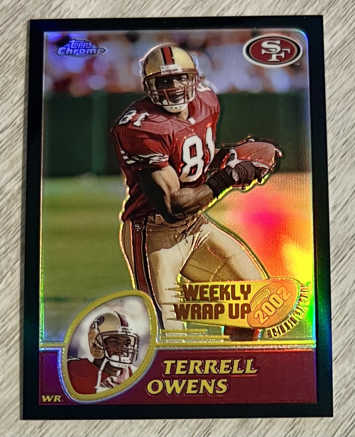 2003 Topps Chrome Weekly Wrap-Up Terrell Owens Card #153 Black Retractor /599