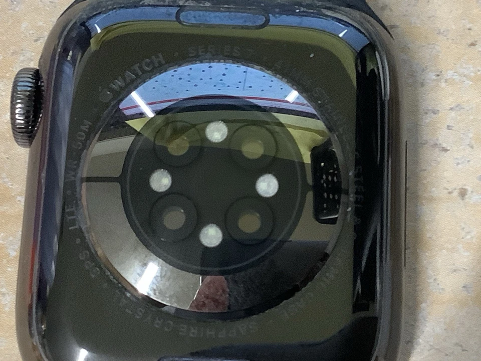 Apple Watch (Series 7) 41mm Graphite Stainless Steel (LTE) w/ Blue / Black strap - Image 4 of 4