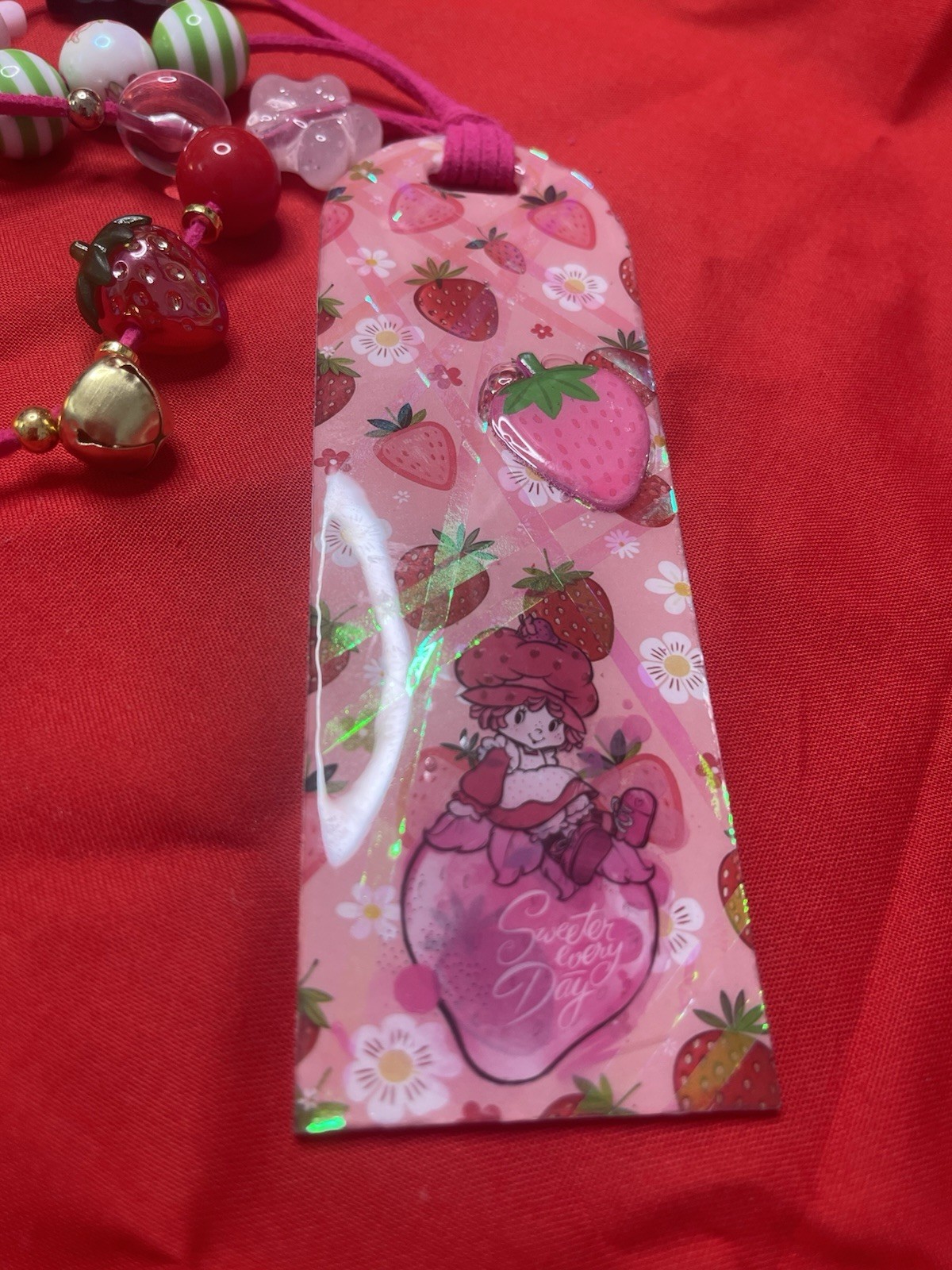 Custom Acrylic Bookmark Charm resin Strawberry Shortcake Inspired 1 Piece