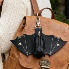 Coin Purse Bat Wallet Keychain Creative Leather Bat Keychain  Gifts