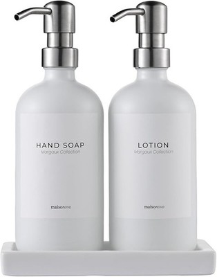 Maisonovo Küchenseifenspender Set | Hand- und Spülmittelspender Set mit
