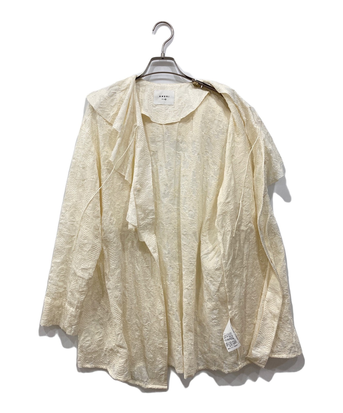 Ameri 2WAY EMBROIDERY RUFFLE BLOUSE Free ivory Ex… - image 3