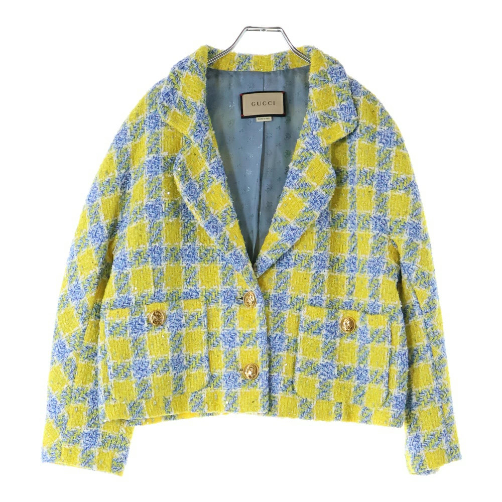 GUCCI Size: 36 Interlocking G Logo Button Lamé Tw… - image 1