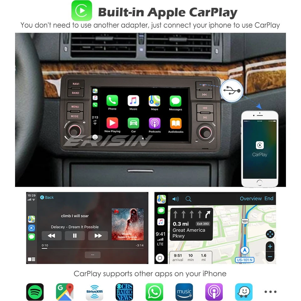 Android 14 Autoradio GPS DAB+Navi CarPlay BMW 3er E46 318 320 325 Rover 75 MG ZT - Bild 4 von 4