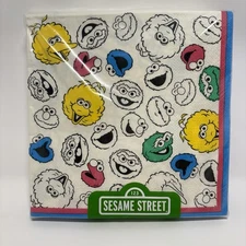 Sesame Street Large Napkins 40 Square 6.5” Party Kids Picnic New Sealed