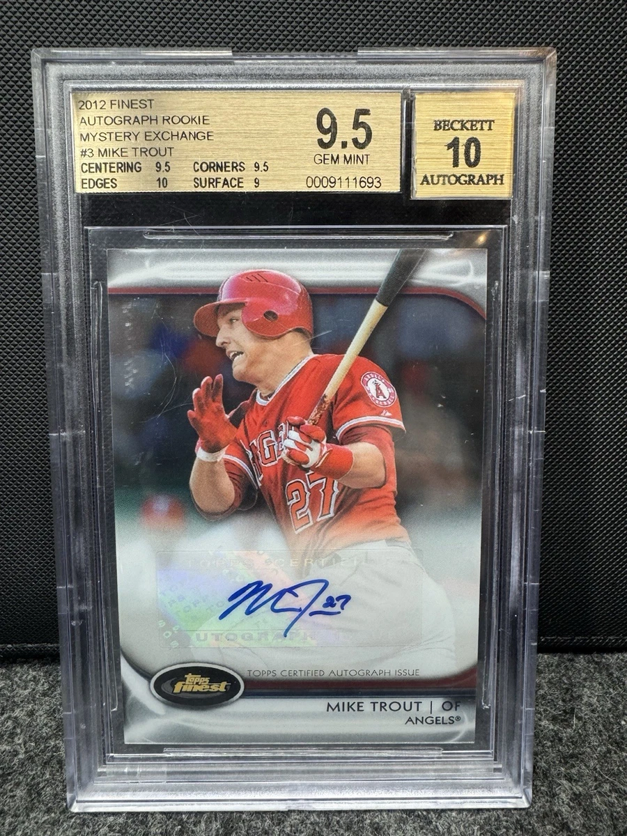 Mike Trout Grade 9.5 Baseball Sports Autographed Trading Cards for