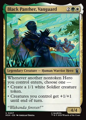 #ad MTG Marvel Super Heroes U Black Panther Vanguard #0207 PLAYSET 4X X4 $0.99