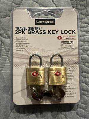 Samsonite 2-pack Travel Sentry Brass Key Lock Luggage Gold NEW