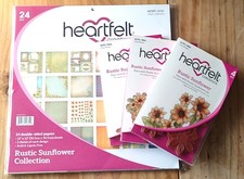 Heartfelt Creations "Rustic Sunflower" Stamps, Dies, and Paper Lot