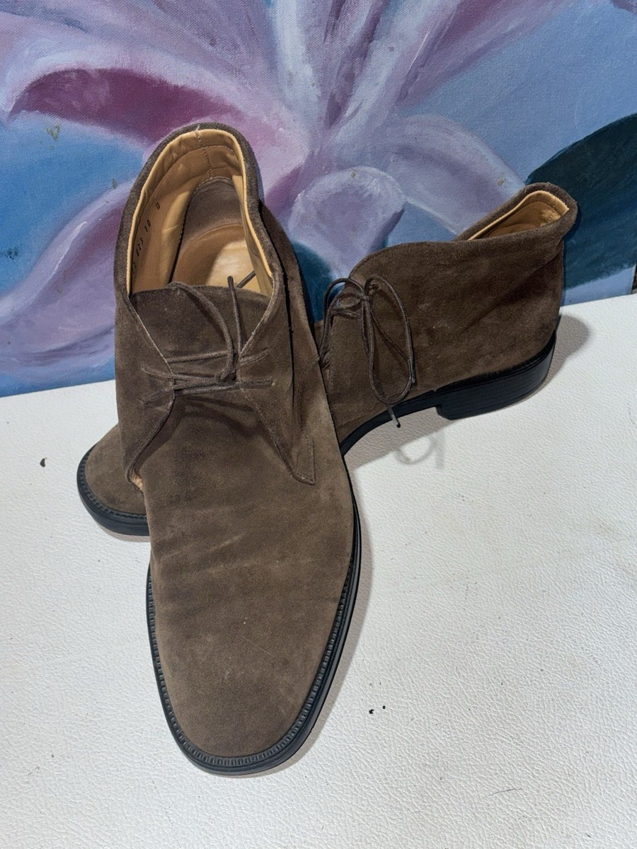 Salvatore Ferragamo Brown Suede 2 Eyelet Mens Chukka Ankle  display picture 1
