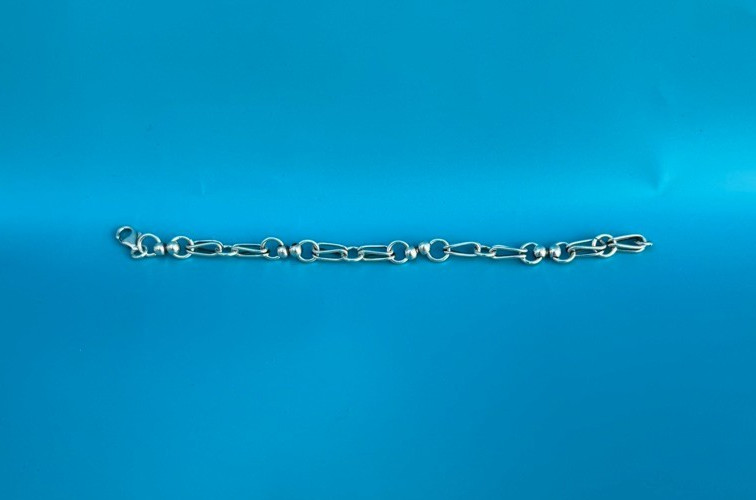 Elegant Vintage Sterling Silver Bracelet Perfect for Charms