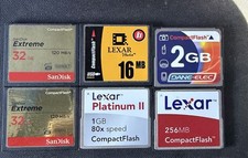 CompactFlash Memory Card Assorted Lot Qty 6