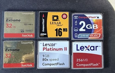 CompactFlash Memory Card Assorted Lot Qty 6
