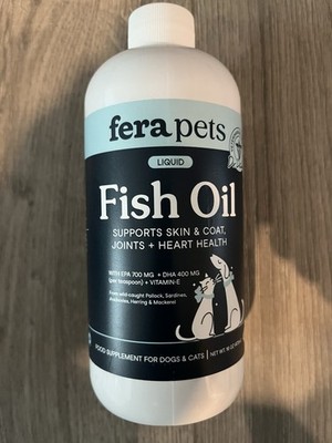 Fera Pets Fish Oil - Omega 3 for Dogs & Cats/Support Joints Heart Skin exp06/27