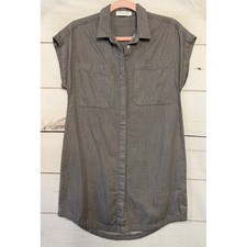 Everlane Grey Chambray Cap Sleeve Shirt Dress XS