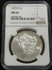 1879 S Morgan Silver Dollar NGC MS64 - Slight Toning