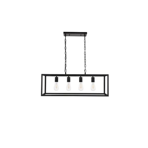 Living District Resolute 4-Light Mid-Century Metal Pendant in Black - Picture 5 of 7