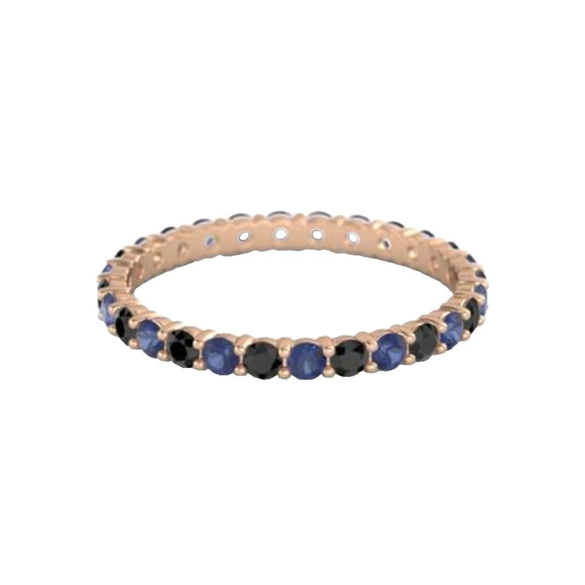 Folheado a ouro rosé de Beleza Anéis de Moda Preto