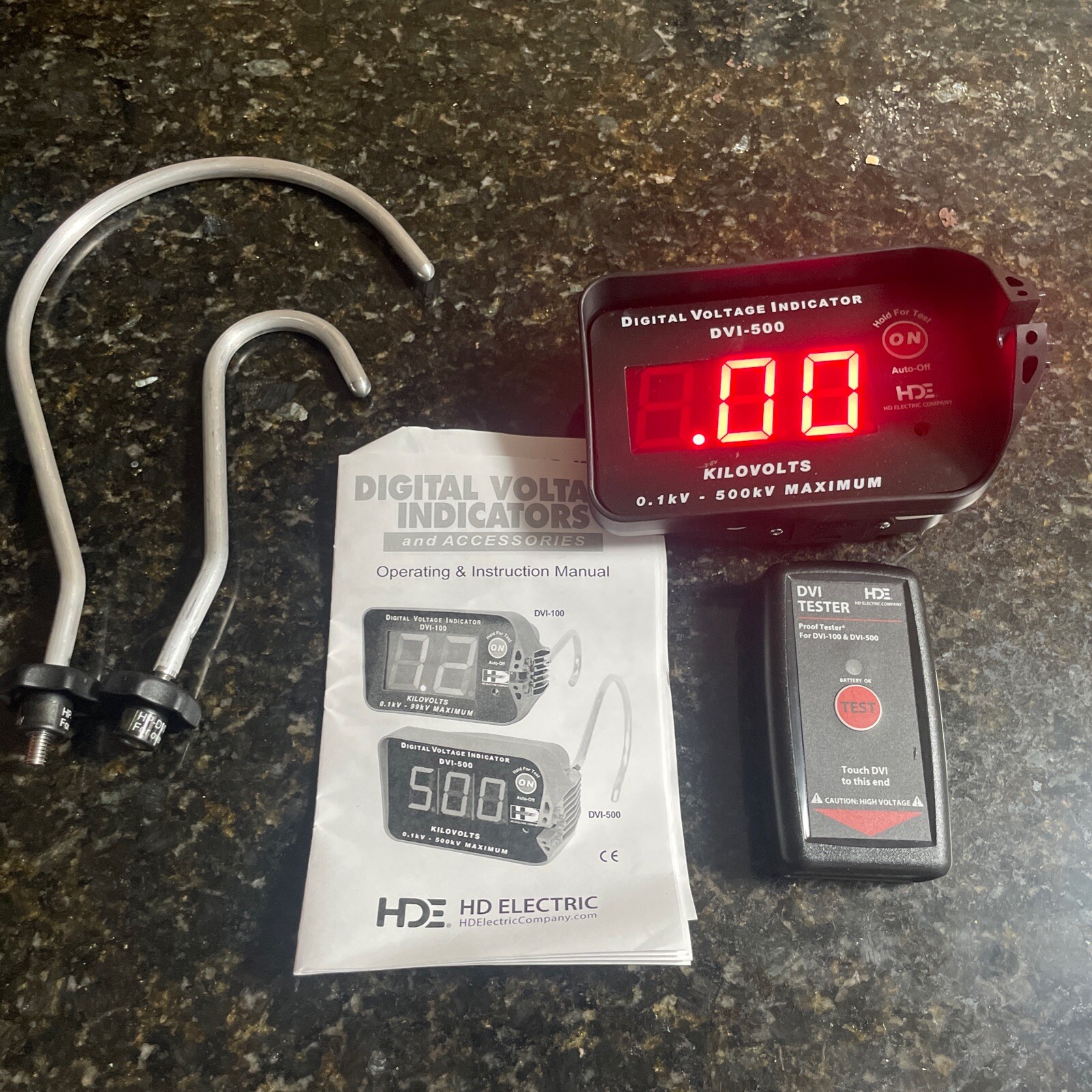 HDE HD Electric DVI 500 Digital Voltage Indicator w/ 2 Hook Probes and ...