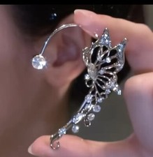 Ladies Right Ear Rhinestone Butterfly Ear Cuff Earring