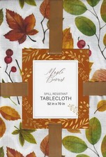 Fall Leaf Tablecloth Rectangle 52 x 70 Flowers, Leaves, Berries, Multicolor