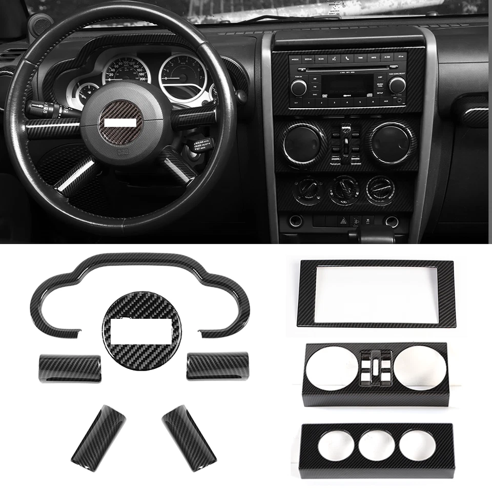 33pcs/set Interior Decoration Cover Trim Panel Kit For Jeep Wrangler JK 2007-10 Foto 3 de 4