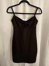 Blue Blush Black Mini Dress Adjustable Straps Large