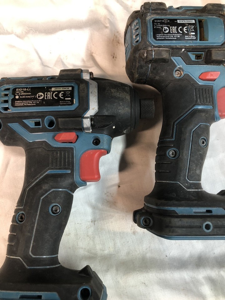 Erbauer Cordless 18v Impact Driver EID 18v LI + ECDT 18 Drill All Body