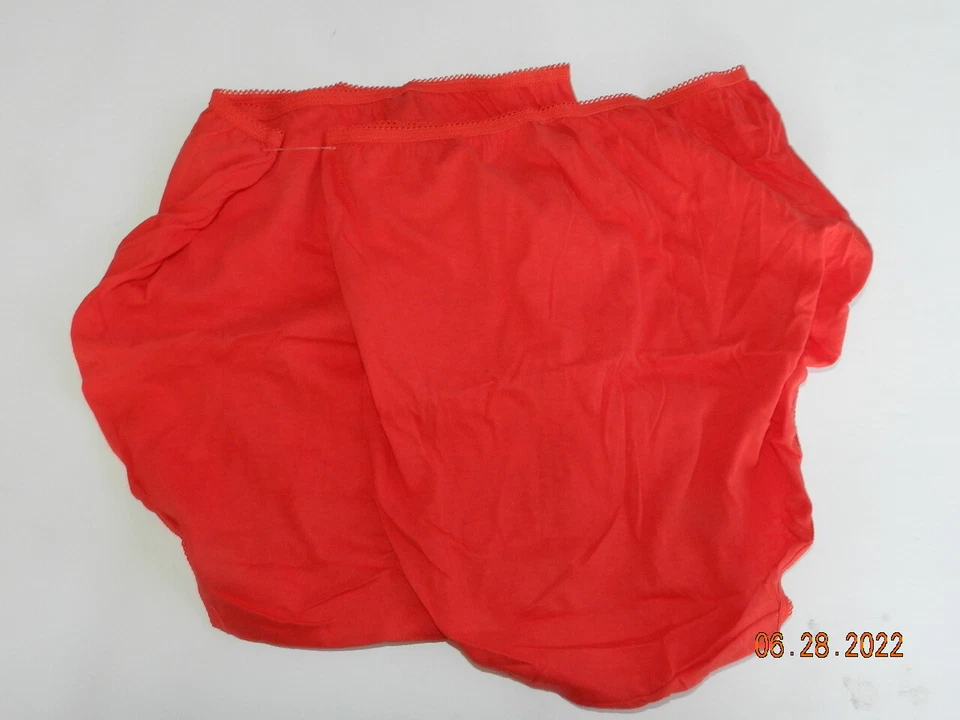 FADED GLORY - NWOT - 100% COTTON PANTY BRIEF high leg - SIZE 7 red LOT OF 2 pair - Image 3 of 3