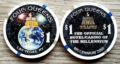 $1 Las Vegas Four Queens Official Millennium Casino Chip - Uncirculated
