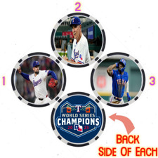 Texas Rangers 2023 World Series Champions Collectable Chip Set (3) NEW