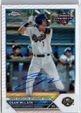 2023 Topps Pro Debut SEAN McLAIN Chrome Refractor Auto /99 Quakes/Dodgers #42