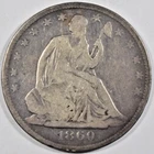1860-O SEATED LIBERTY HALF DOLLAR ~ BOLD VG/FINE! INV#5