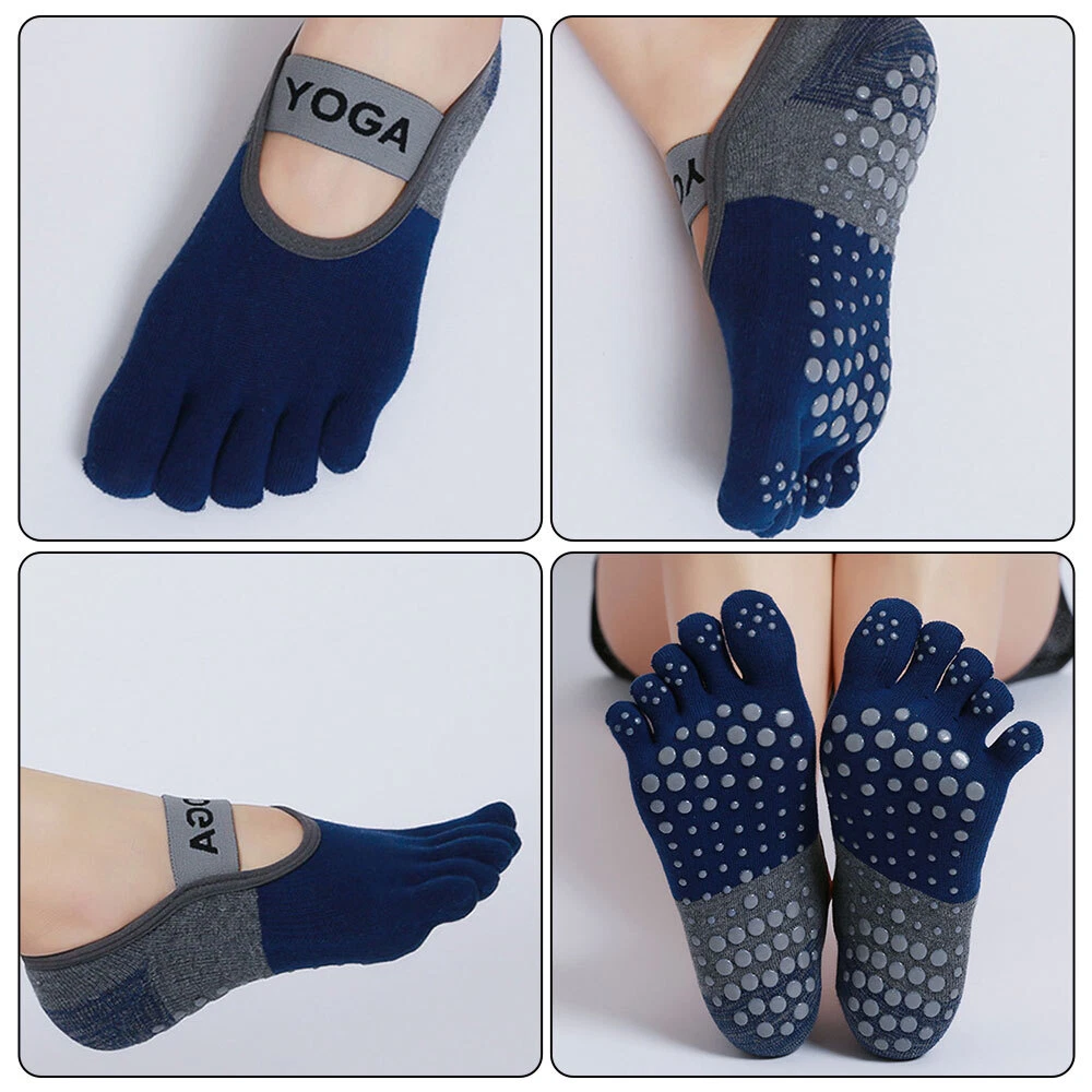 Yoga Socks Non Slip Pilates Massage 5 Toe Socks with Grip Exercise