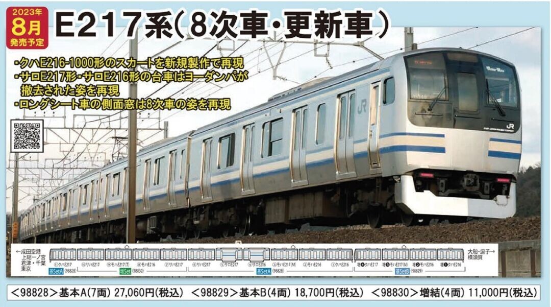 Tomix 98829 JR E217 Series Suburban Train 8th Edition/updated car