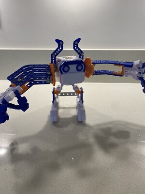 Meccano Roboter Spielzeug Aufrichter Mikronoid blau Basher programmierbar Gebäude montiert